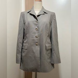 TALORA Taupe Gray 100% Wool Long Sleeves Lined Button Front Blazer Sz 10.